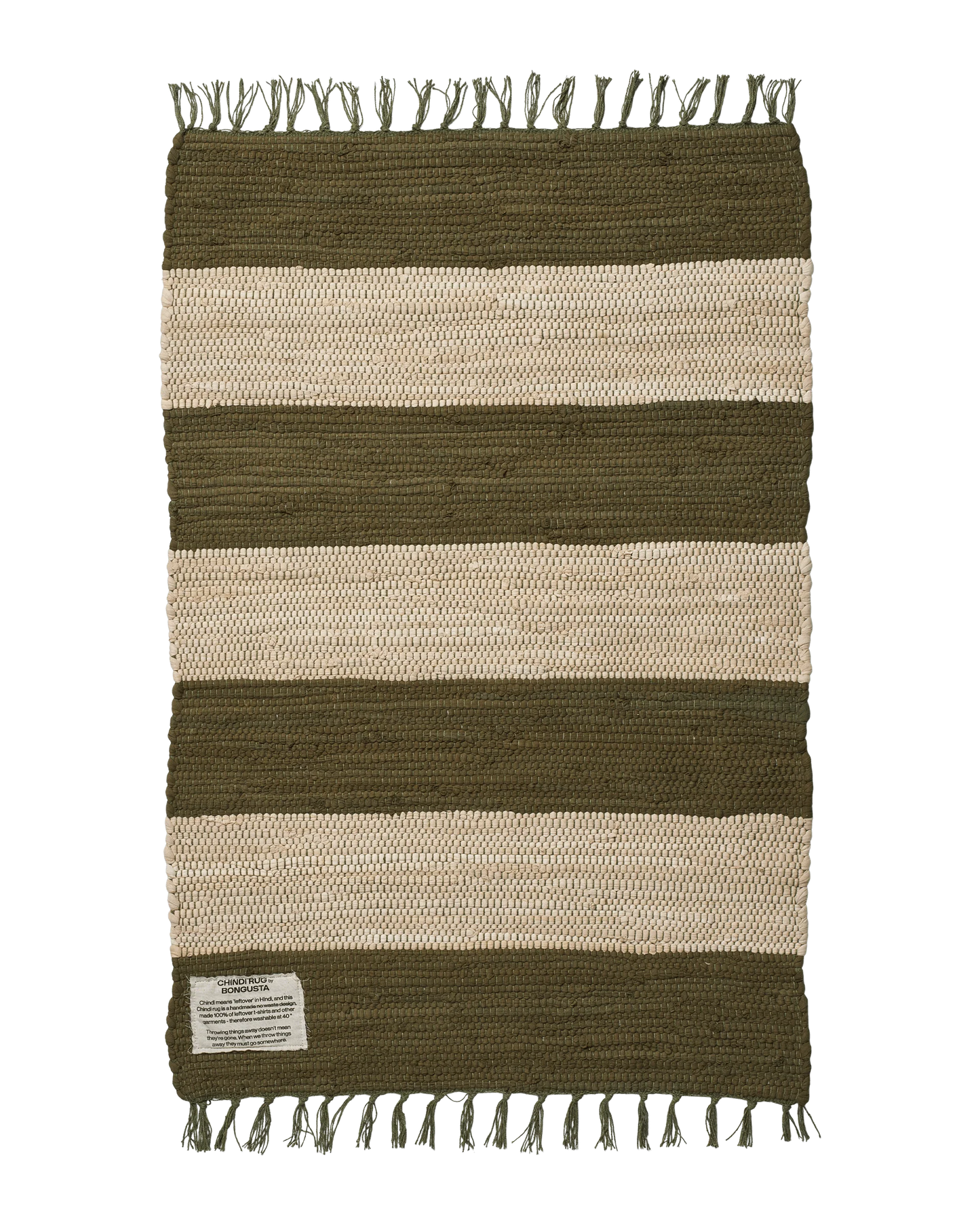 Chindi Rug, Army & Beige