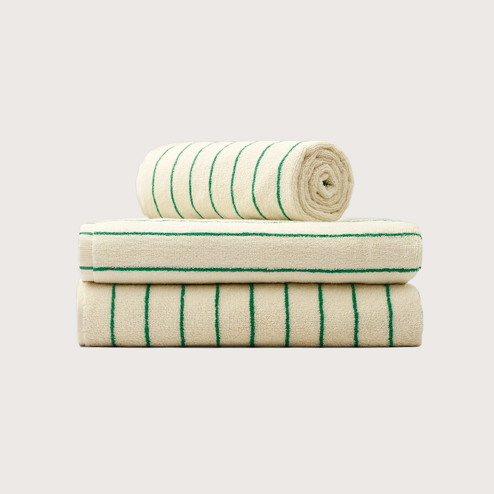 Naram Towels (pure white & grass)