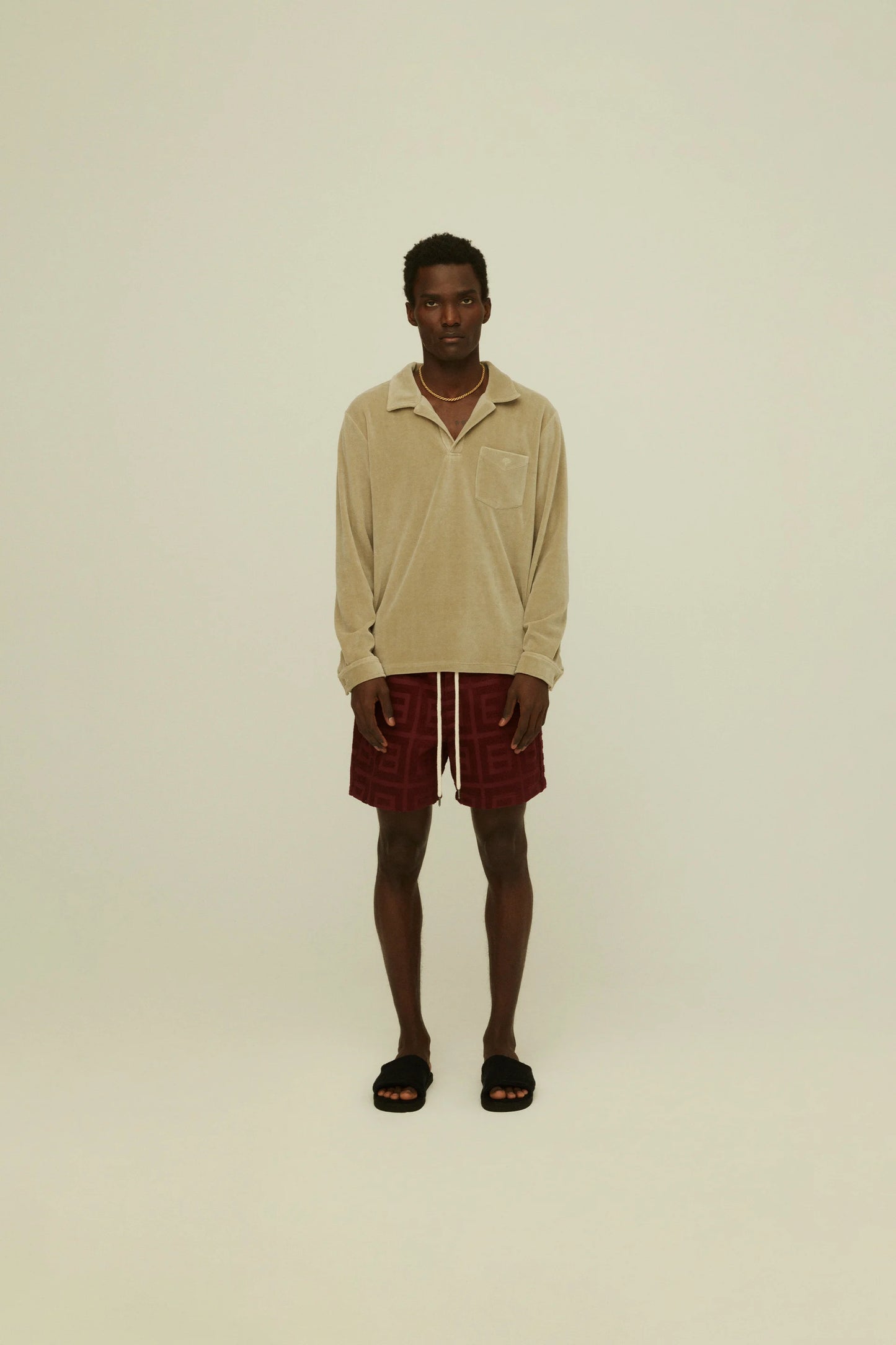 Washed Grey Velour Long Sleeve