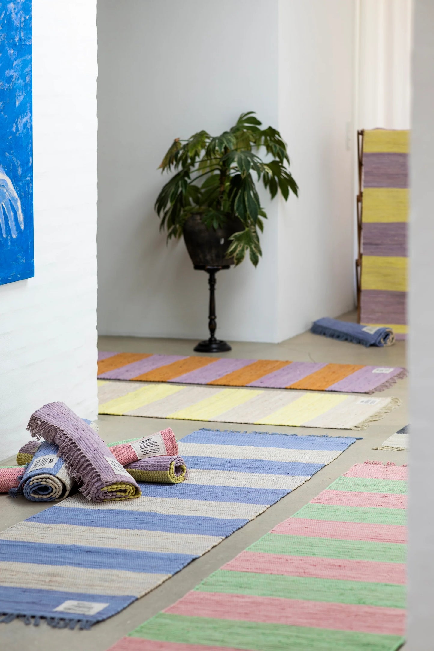 Chindi Rug, Creme & Baby lavender