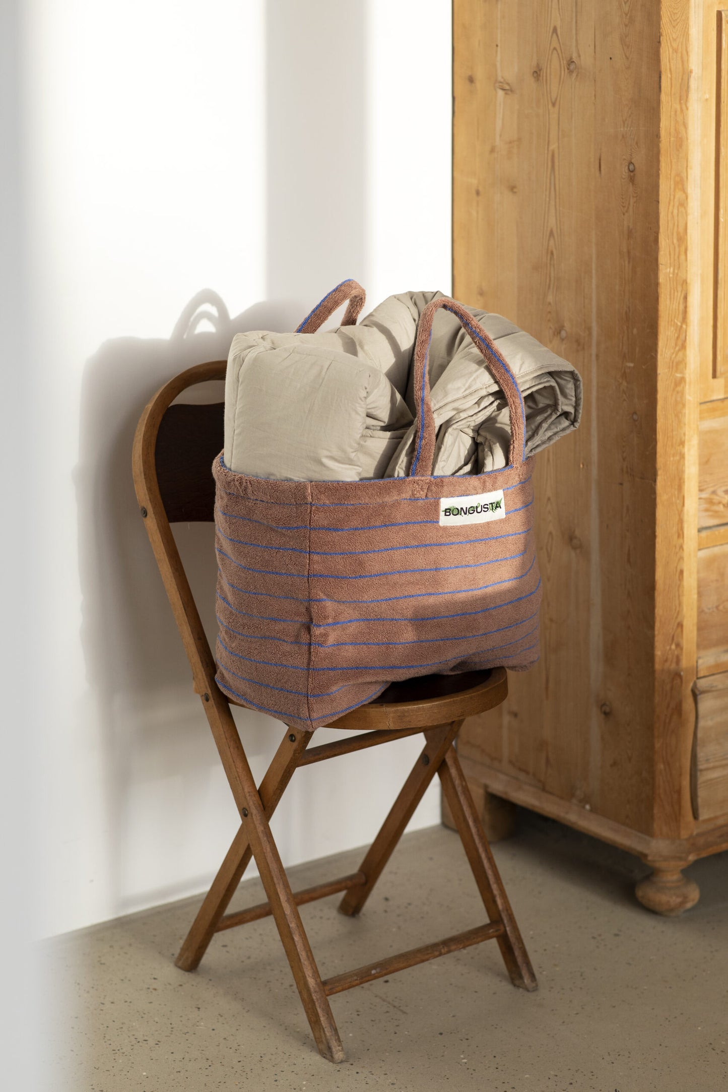 Naram Weekend bag - Camel & Ultramarine blue