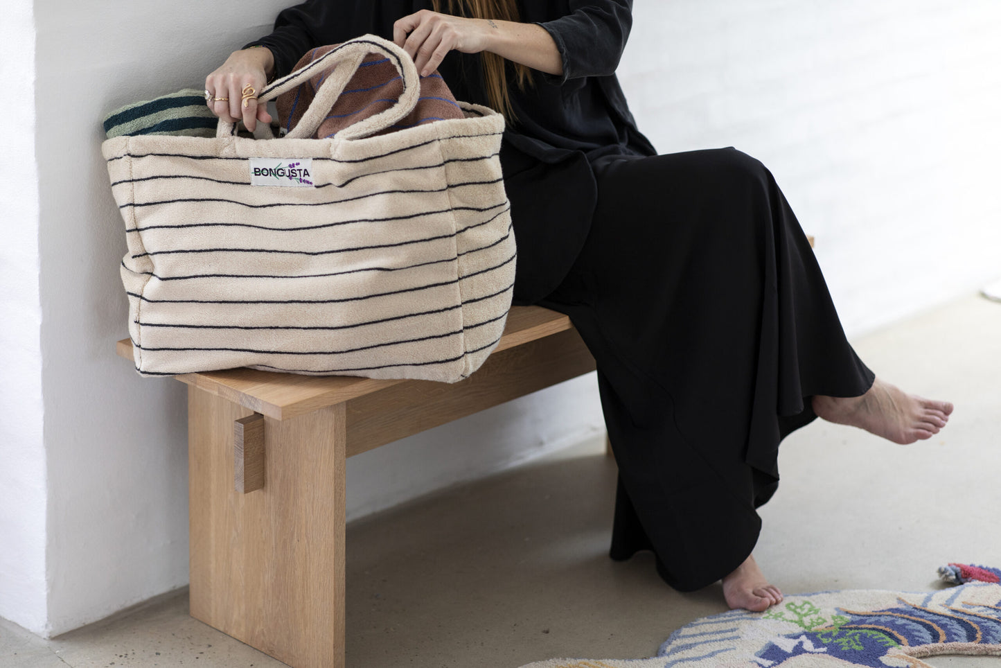 Naram Weekend bag - Creme & Ink