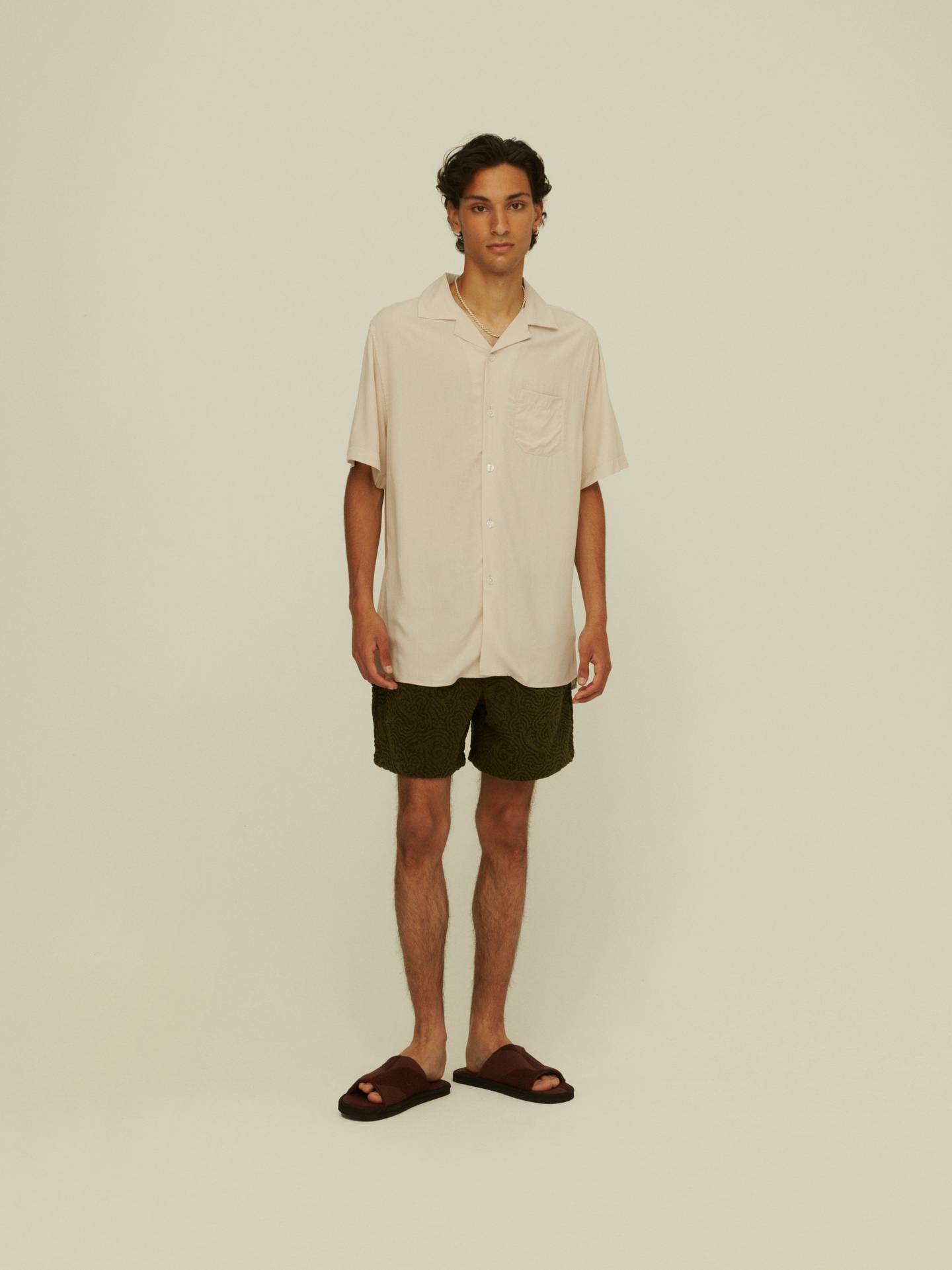 Sand Plain Viscose Shirt