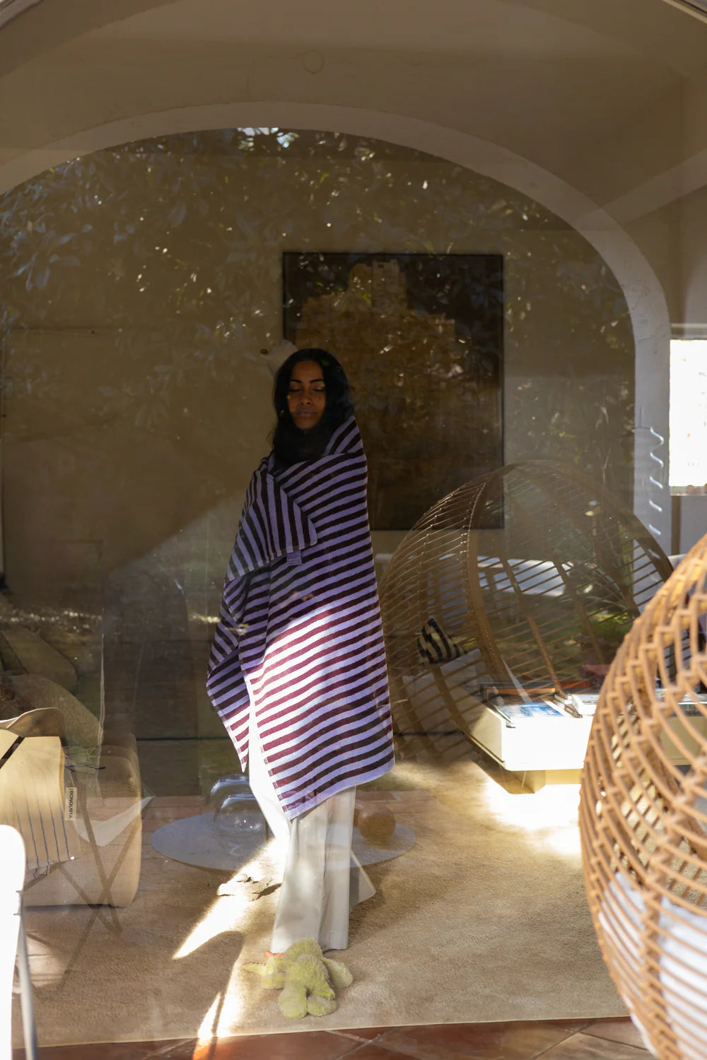 Naram Towels (wine & lavender blue)