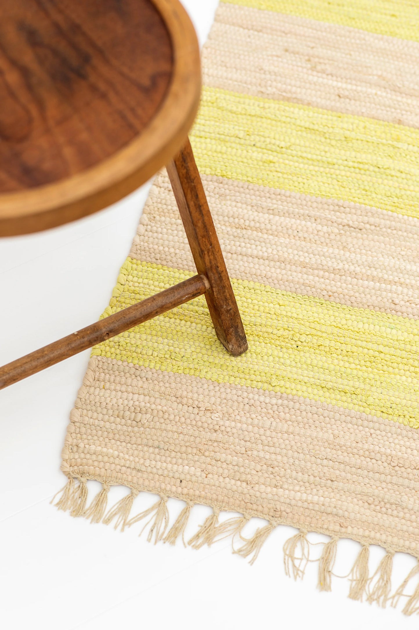 Chindi Rug, Neon Yellow & Creme