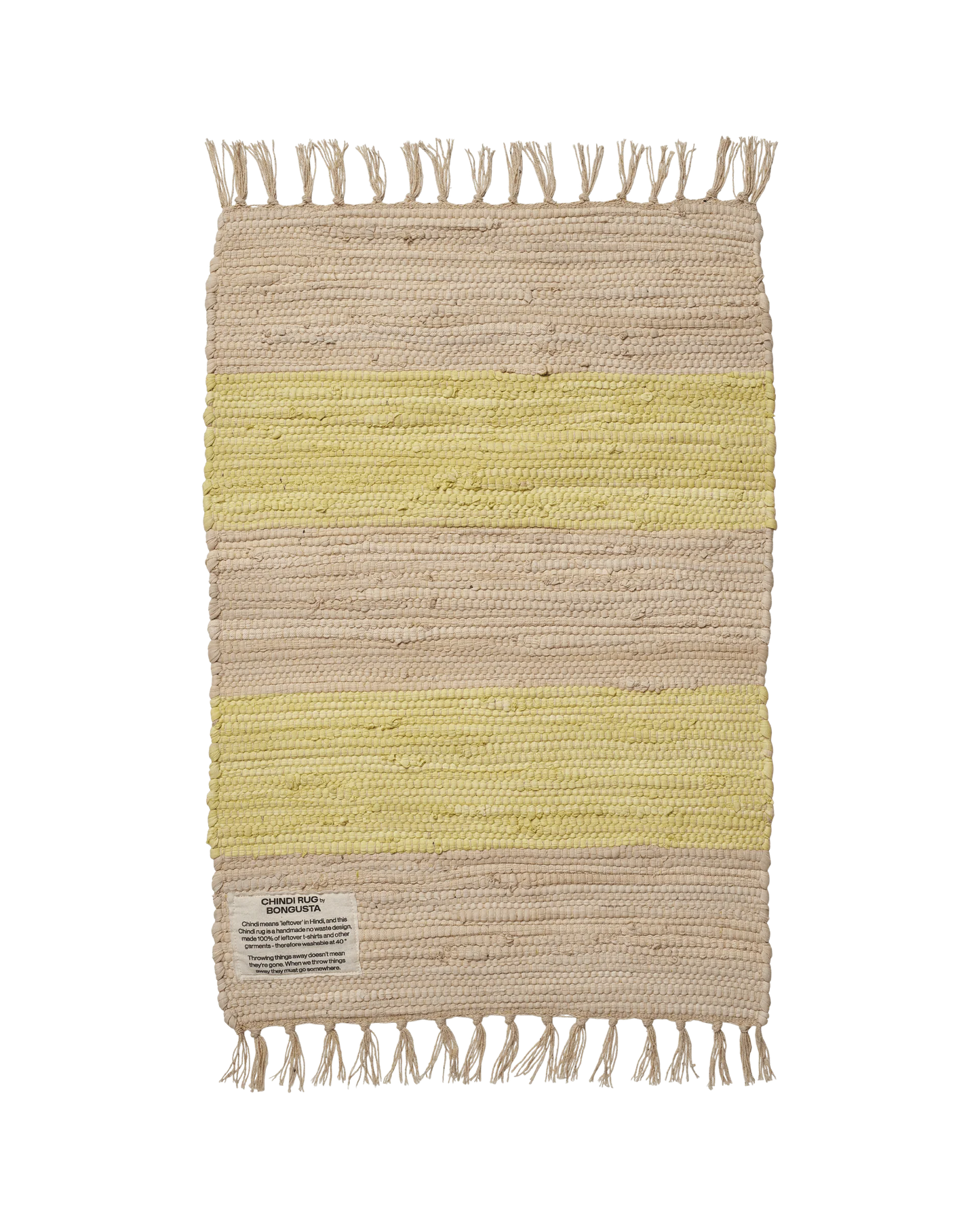 Chindi Rug, Neon Yellow & Creme