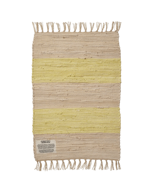 Chindi Rug, Neon Yellow & Creme