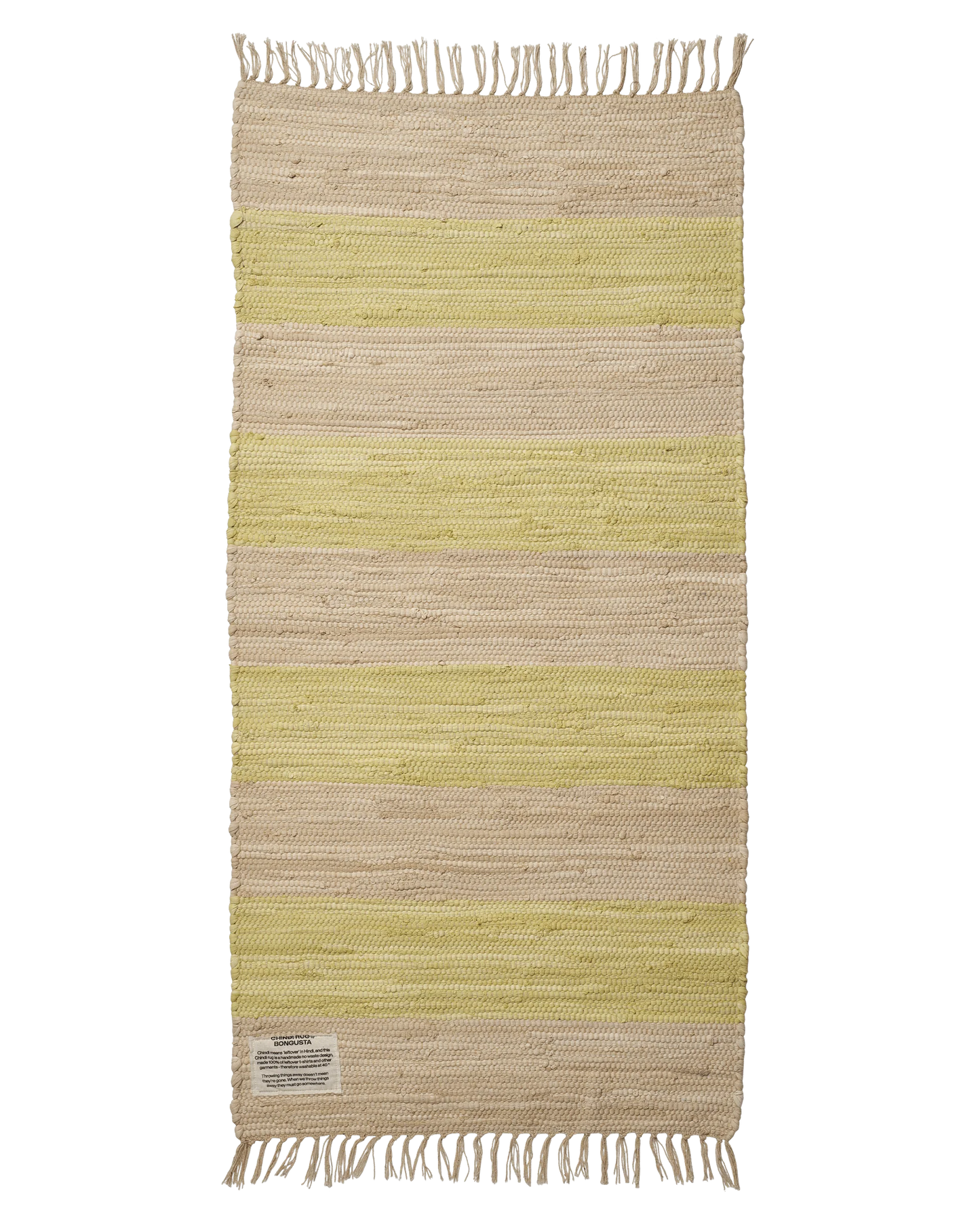 Chindi Rug, Neon Yellow & Creme