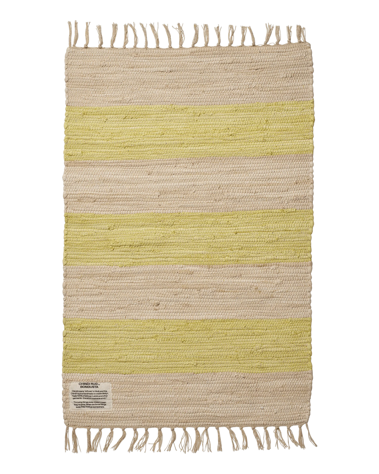 Chindi Rug, Neon Yellow & Creme