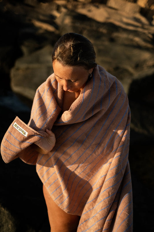 Naram Towel (camel & ultramarine)