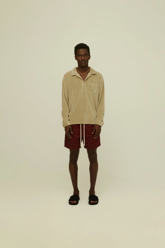Washed Grey Velour Long Sleeve