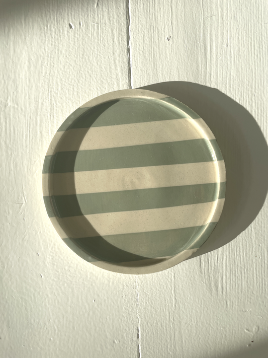 Duci Striped Plate Green 15 cm