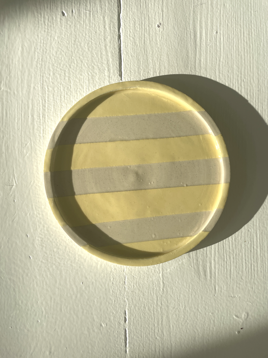 Duci Striped Plate Yellow 15 cm