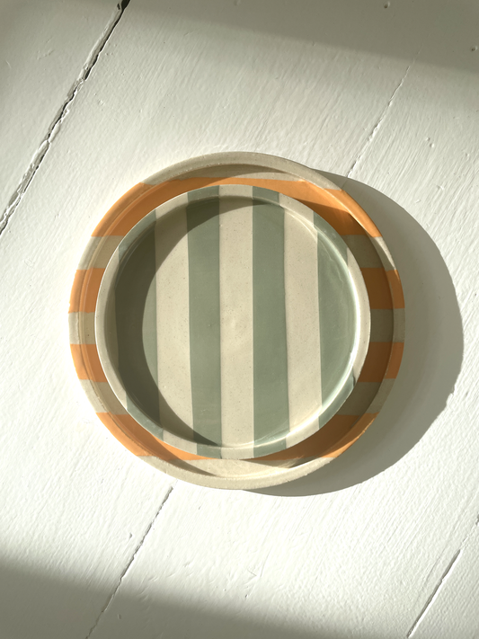 Duci Striped Plate Green 15 cm