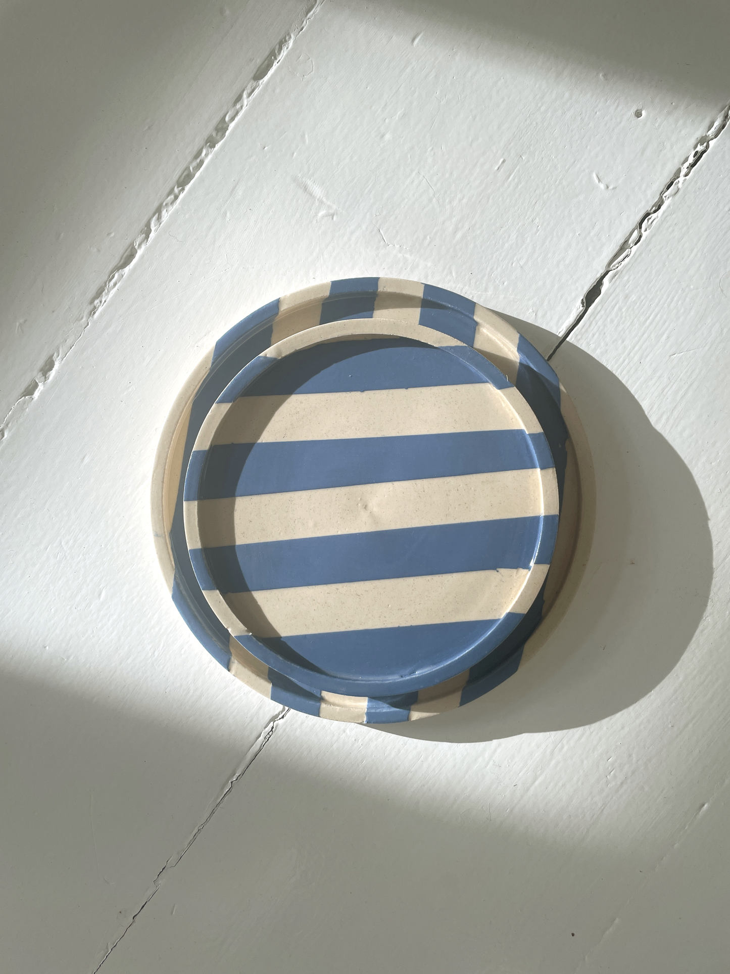 Duci Striped Plate Pale Blue 19 cm