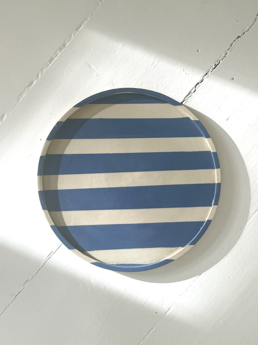 Duci Striped Plate Pale Blue 19 cm