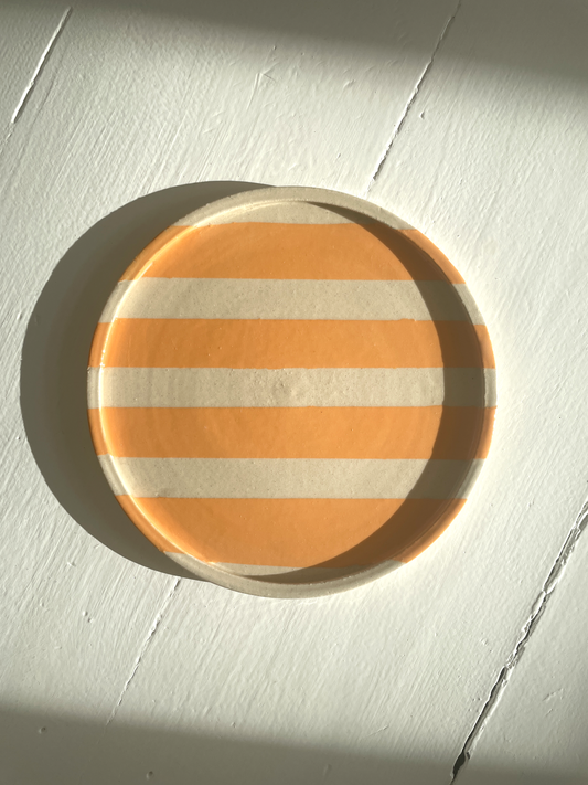 Duci Striped Plate Orange 19 cm