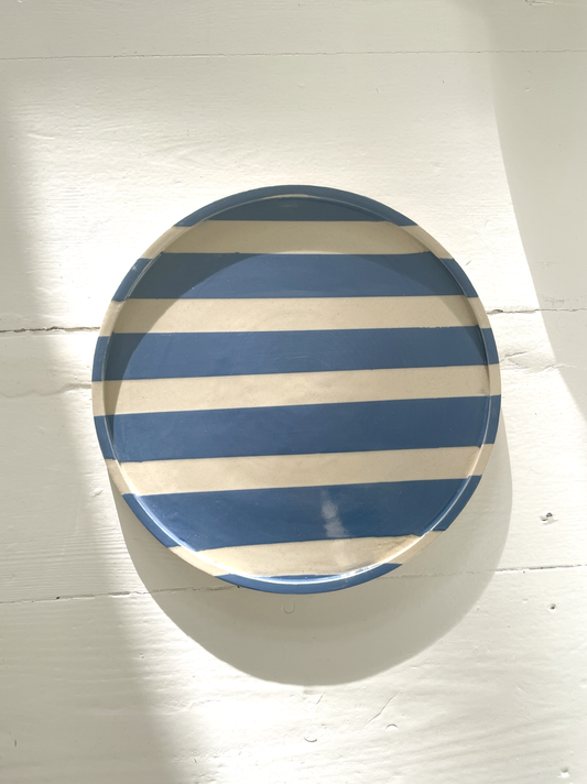 Duci Striped Plate Pale Blue 24 cm