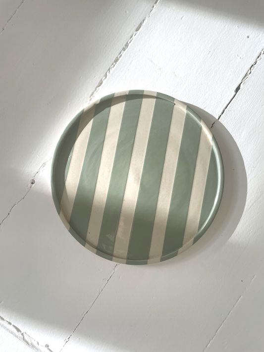 Duci Striped Plate Green 24 cm
