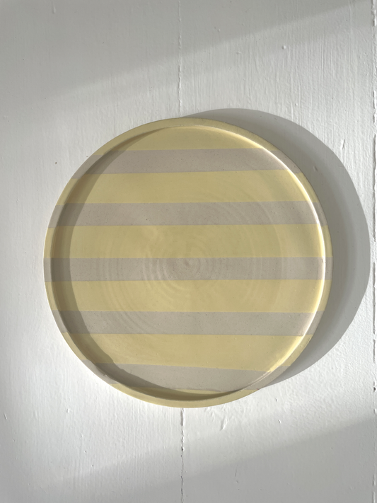 Duci Striped Plate Yellow 24 cm