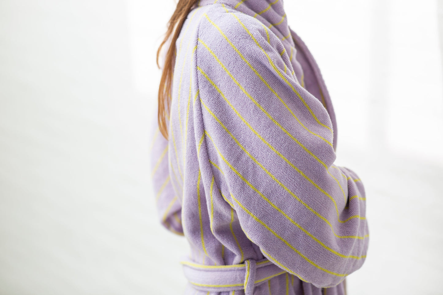 Naram Bathrobe - Lilac & Neon yellow