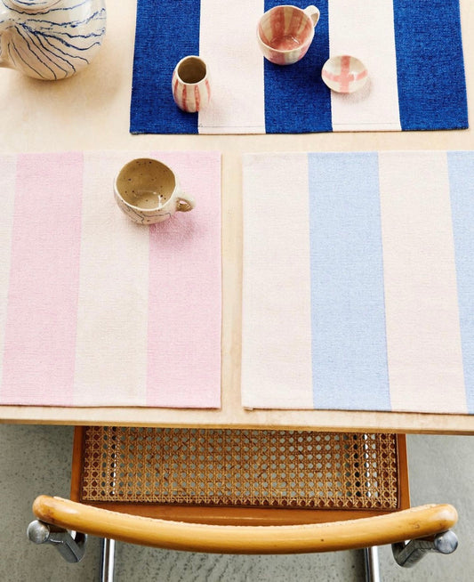 Place mat - Light blue & Creme