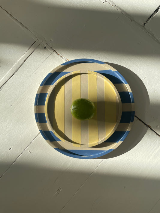 Duci Striped Plate Yellow 19 cm