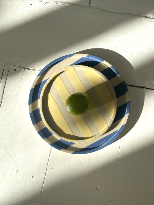 Duci Striped Plate Pale Blue 24 cm