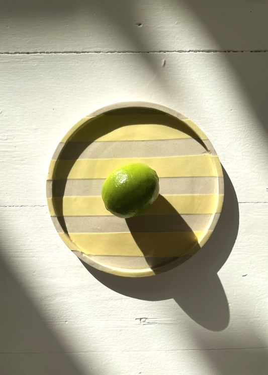 Duci Striped Plate Yellow 19 cm