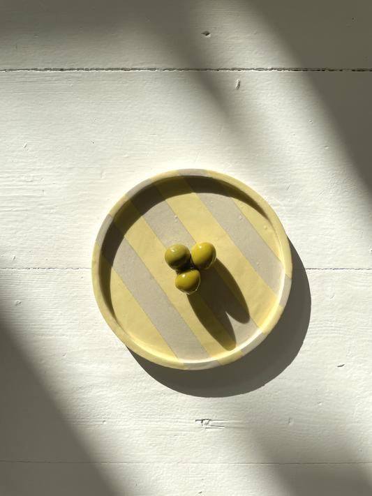 Duci Striped Plate Yellow 15 cm