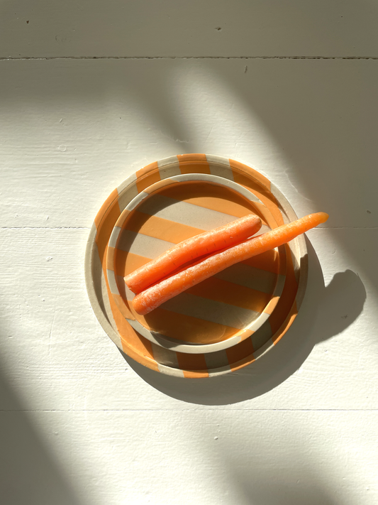 Duci Striped Plate Orange 15 cm