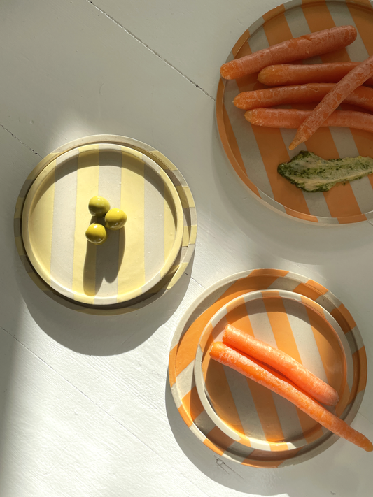 Duci Striped Plate Orange 24 cm