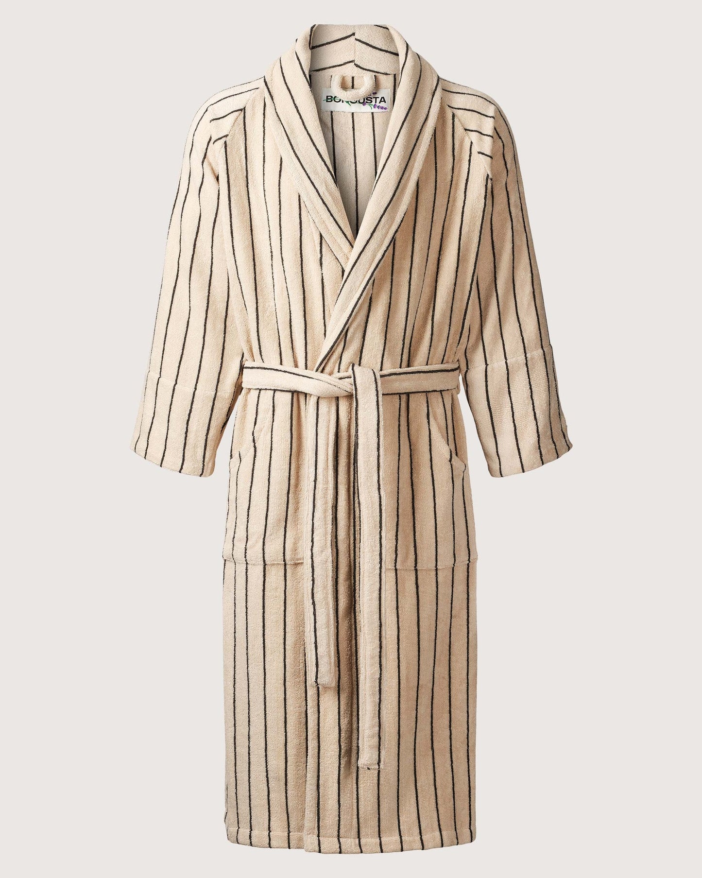 Naram Bathrobe - Creme & Ink