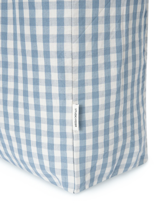 HANNA TOTE BAG - GINGHAM BLUE