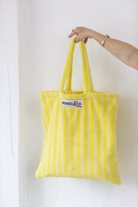 Naram Tote bag - Pristine & Neon yellow
